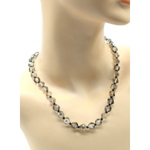 Бусы из циркона ромб с гранями 8мм цвет раухтопаз, 48см (иск.)