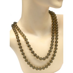 Бусы 120см шарик 10мм цвет раухтопаз матовый. (иск.)