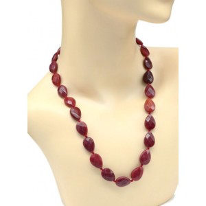Бусы из рубина искусственного капля гр.13*18мм, 52см