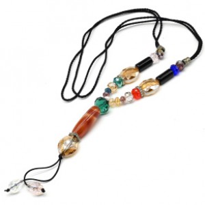 Бусы из циркона с сердоликом бочонок 14*40мм цвет ассорти, 80см