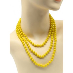 Бусы из циркона кукуруза гр.8мм цвет желтый, 165-170см (иск.)