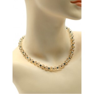 Бусы из циркона шарик гр.8мм цвет золотой, 42см (иск.)