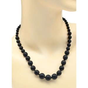 Бусы из шунгита шарик на увеличение 6-12мм, 46см (иск.)