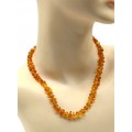 Бусы из янтаря с бисером галтовка цвет светло-коньячный, 46см