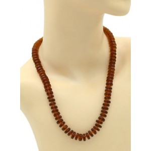 Бусы янтарные диски 10мм цвет коньячный, 52см (иск.)