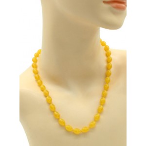 Бусы из янтаря рис 8*12мм медово-молочный, 46см (иск.)