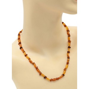 Бусы из янтаря галтовка, крошка цвет светло-коньячный, 47см