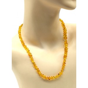 Бусы из янтаря с бисером галтовка цвет медовый, 50см Бусы из янтаря с бисером галтовка цвет медовый, 50см