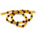 Бусы с натуральным янтарем шарик 5мм, 6мм медовый, коньячный, 46см