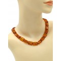 Бусы янтарные прямоугольник 12*17мм св.коньячный, 45см (иск.)