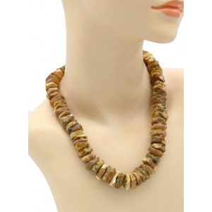 Лечебные бусы из янтаря диски 15-18мм цвет  молочный, 74г, 50см