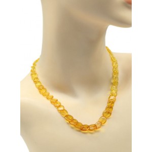 Бусы из янтаря змейка овальчики 8*10мм цвет  радуга лимонно-коньячная, 45см