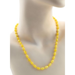 Бусы из янтаря рис 6*9мм молочный, 47см (иск.)