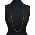 Бусы из янтаря облепиха мелкая коньячный, кофейный, 97см