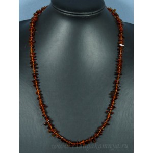 Бусы янтарные крошка коньячный, 53см Бусы янтарные крошка коньячный, 53см