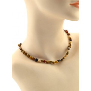 Бусы из яшмы мукаит галтовка, 41см