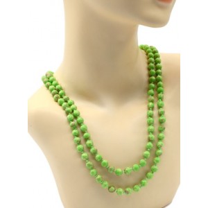 Бусы длинные из варисцита (иск.) шарик 8мм цвет зеленый (иск.)