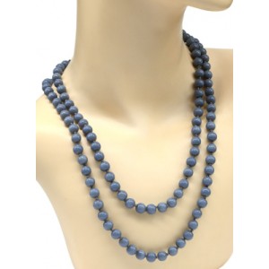 Бусы 120см шарик 8мм цвет сизый. (иск.)