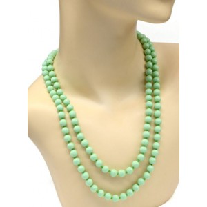 Бусы 120см шарик 8мм цвет мятный (иск.)