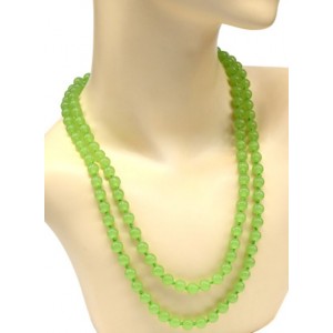 Бусы 120см шарик 8мм цвет оливковый (иск.)