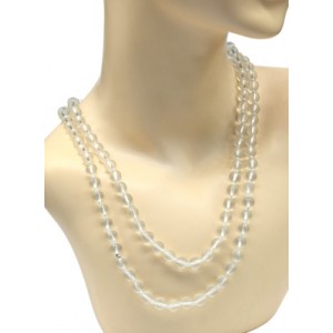 Бусы 120см шарик 8мм цвет хрусталь матовый. (иск.)