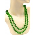Бусы 120см шарик 10мм цвет зеленый. (иск.)