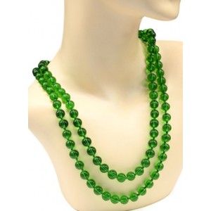 Бусы 120см шарик 10мм цвет зеленый. (иск.)