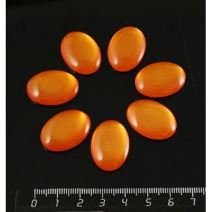 Кабошон овал 25х18мм пластик (эффект опала), цвет оранжевый