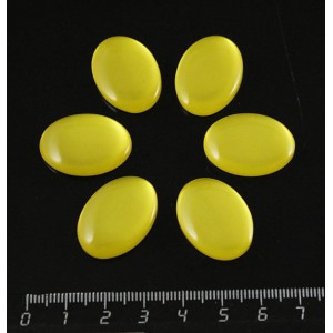 Кабошон овал 25х18мм пластик (эффект опала), цвет желтый