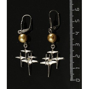 Серьги майорка, цвет желтый, подвеска "звезды"