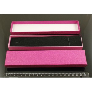 Коробочка подарочная МАЛИНОВАЯ под браслет/часы/цепочку, 20*4,5 (размер полезной части 20,5х4см), вставка чёрная