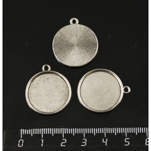 Основа для кулона, простой круг 20мм, цвет ант. серебро
