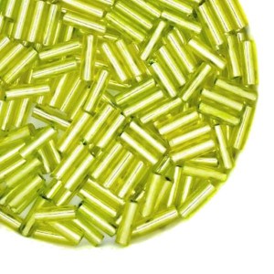 Стеклярус гладкий 7 мм Чехия Preciosa прозрачный светлый зеленый с внутренним посеребрением, 18256 упаковка 10 грамм