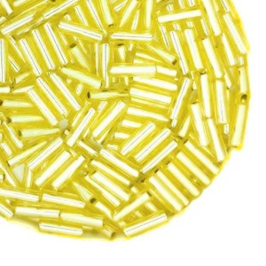 Стеклярус гладкий 7 мм Чехия Preciosa прозрачный светлый желтый с внутренним посеребрением, 18286 упаковка 10 грамм