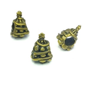 Бусина металлическая  Ёлочка 14*9 мм