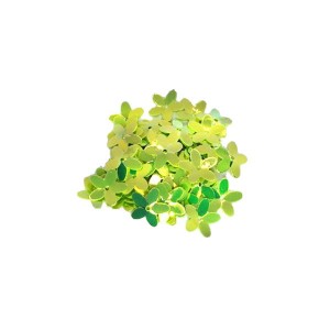 Пайетки Цветок объемный 10 мм Китай, цвет золотистый салатовый, 3 грамма/упаковка