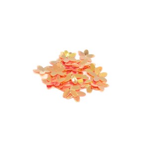 Пайетки Цветок объемный 10 мм Китай, цвет золотистый грейпфрут, 3 грамма/упаковка
