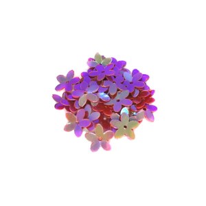 Пайетки Цветок объемный 10 мм Китай, цвет радужный красный, 3 грамма/упаковка