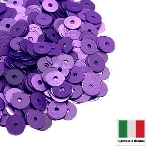 Пайетки плоские 3 мм цвет O13 opaco/матовые фиалковый 3 грамма Италия