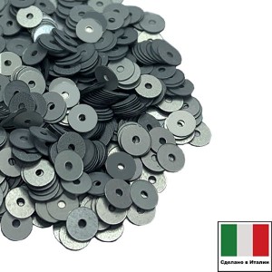 Пайетки плоские 3 мм цвет O03 opaco/матовые светлое серебро 3 грамма Италия