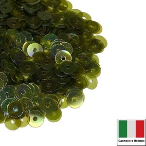 Пайетки  плоские 3 мм  цвет I17 (полупрозрачные хвоя) 3 грамма Италия