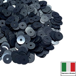 Пайетки плоские 4 мм цвет O29 opaco/матовые стальные 3 грамма Италия