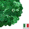Пайетки глиттер плоские 4 мм цвет GL11 (зеленый) 3 грамма Италия