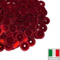 Пайетки 5 мм Италия рифлёные плоские, цвет 4061 Rosso Metallizzati (красный металлик) 3 грамма
