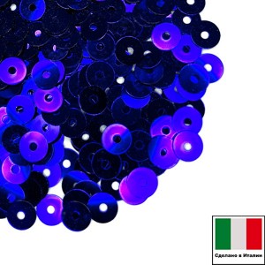 Пайетки 4 мм Италия цвет 5561 Viola Scuro Metallizzato (Темно-фиолетовый металлик) 3 грамма