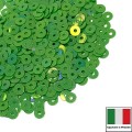 Пайетки 3 мм Италия плоские цвет 7353 Verde IR (Зелёный радужный) 3 грамма