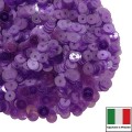 Пайетки Италия LUSTRE 3 мм прозрачные фиолетовые 3 грамма