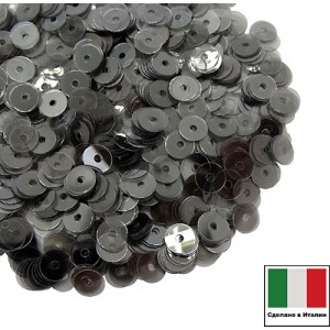 Пайетки Италия LUSTRE 3 мм прозрачные цвет графит 3 грамма Пайетки Италия LUSTRE 3 мм прозрачные цвет графит 3 грамма