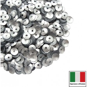 Пайетки 4 мм Италия чаша цвет 916W Argento Satinato (матовое серебро) 2 грамма !