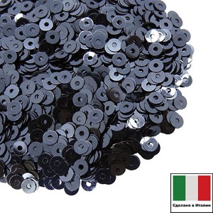Пайетки Италия LUSTRE 4 мм цвет LUNA (гематит) 3 грамма
